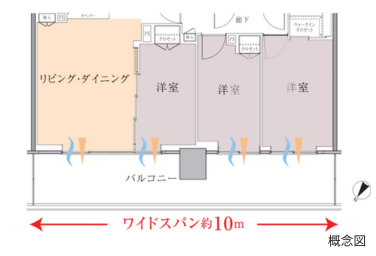 シティタワーズ東京ベイのワイドスパン設計のイメージ画像