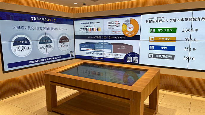 シティタワーズ東京ベイの店頭パネル＆デジタルサイネージ